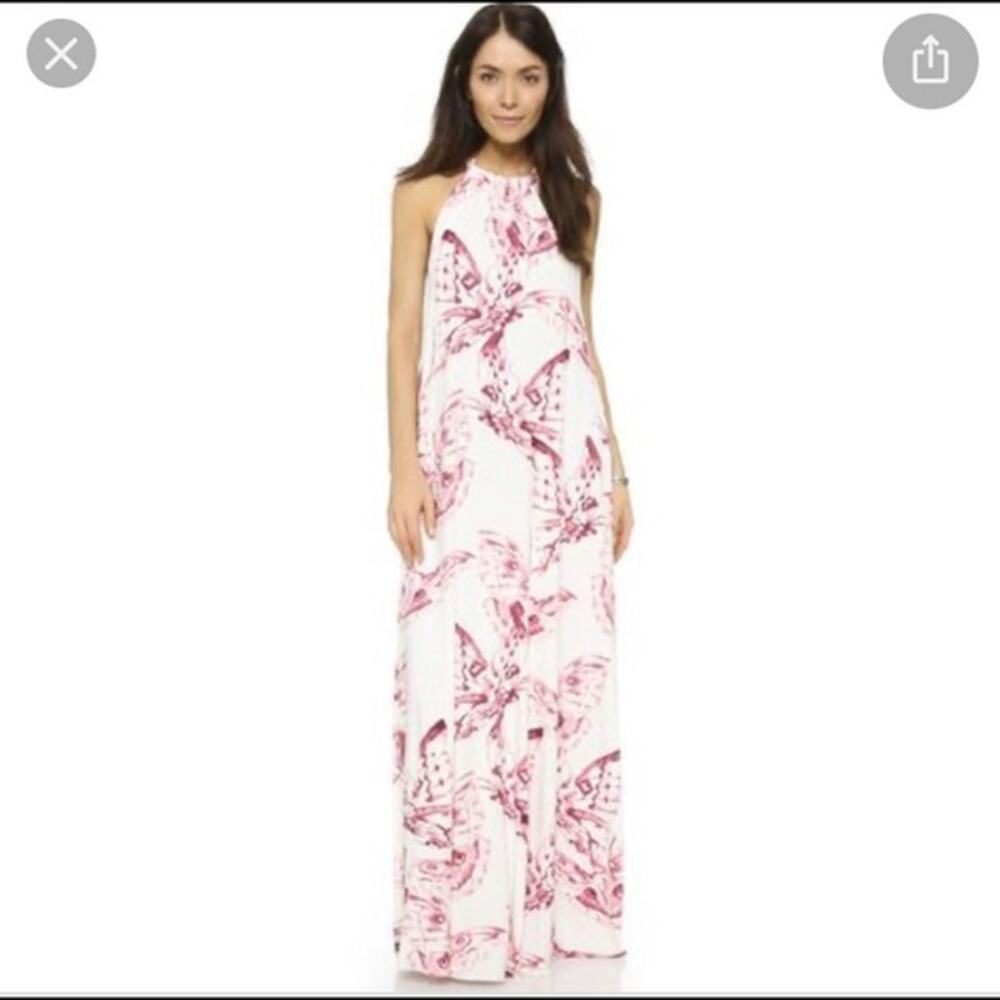 Rachel Pally Renee Halter Maxi Dress Women's XXS Vino Mariposa Butterfly Print